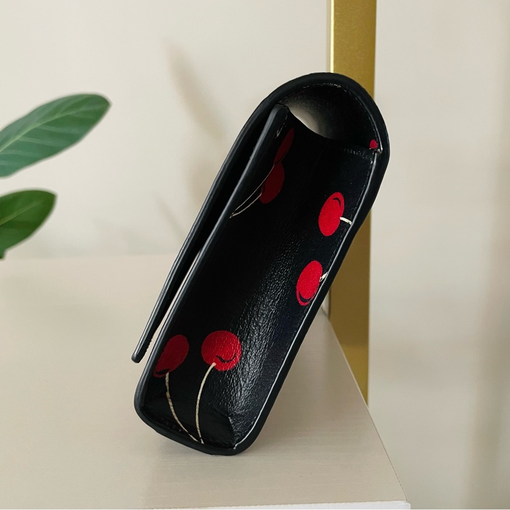 Yves Saint Laurent Black Clutch with Red Cherry Design - Picture 3 of 8